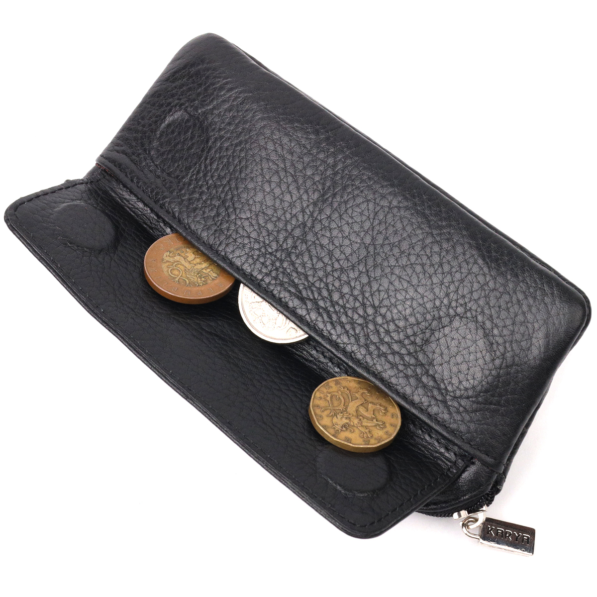 Містка ключниця з натуральної шкіри KARYA Чорний