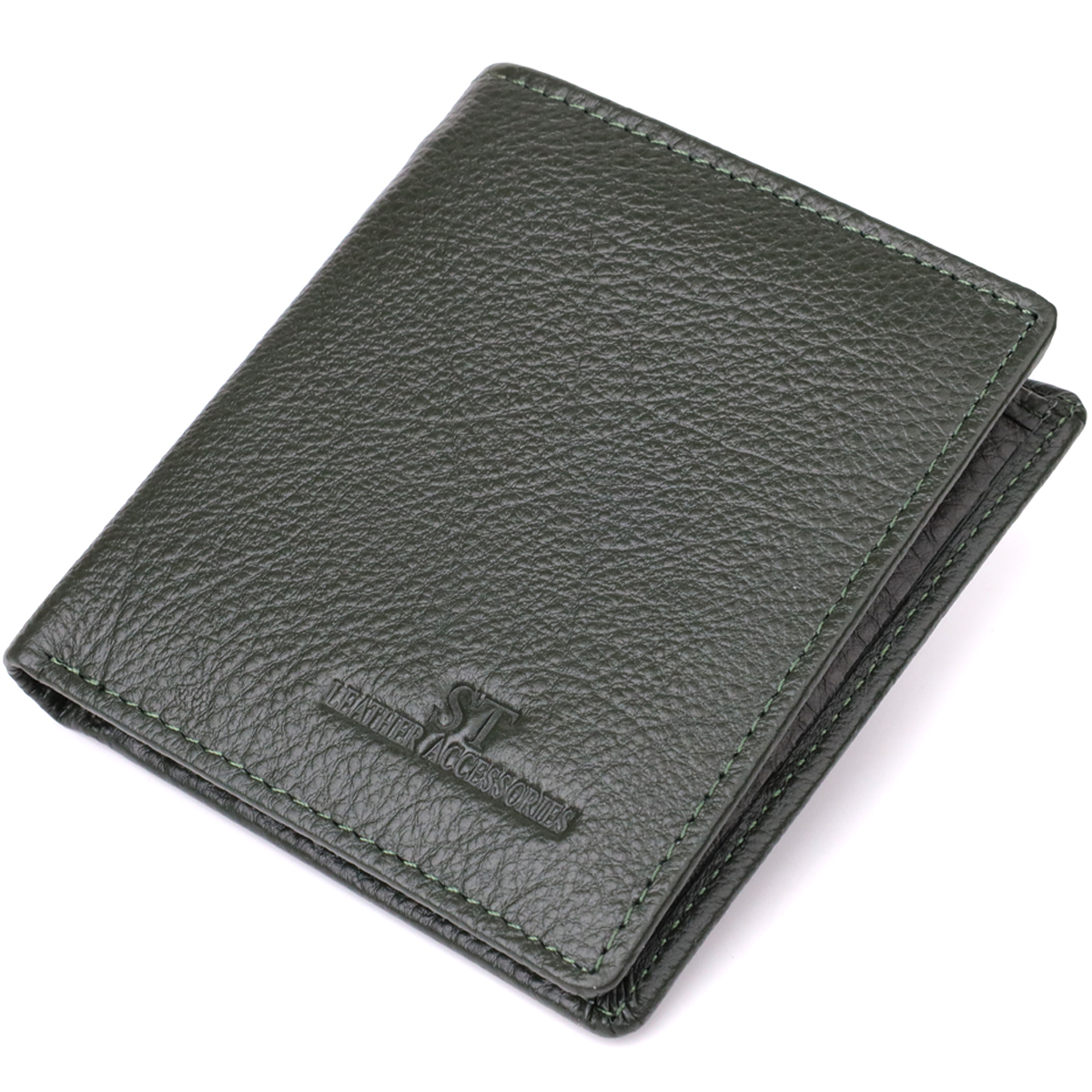 Жіночий гаманець на магніті з натуральної шкіри ST Leather Зелений