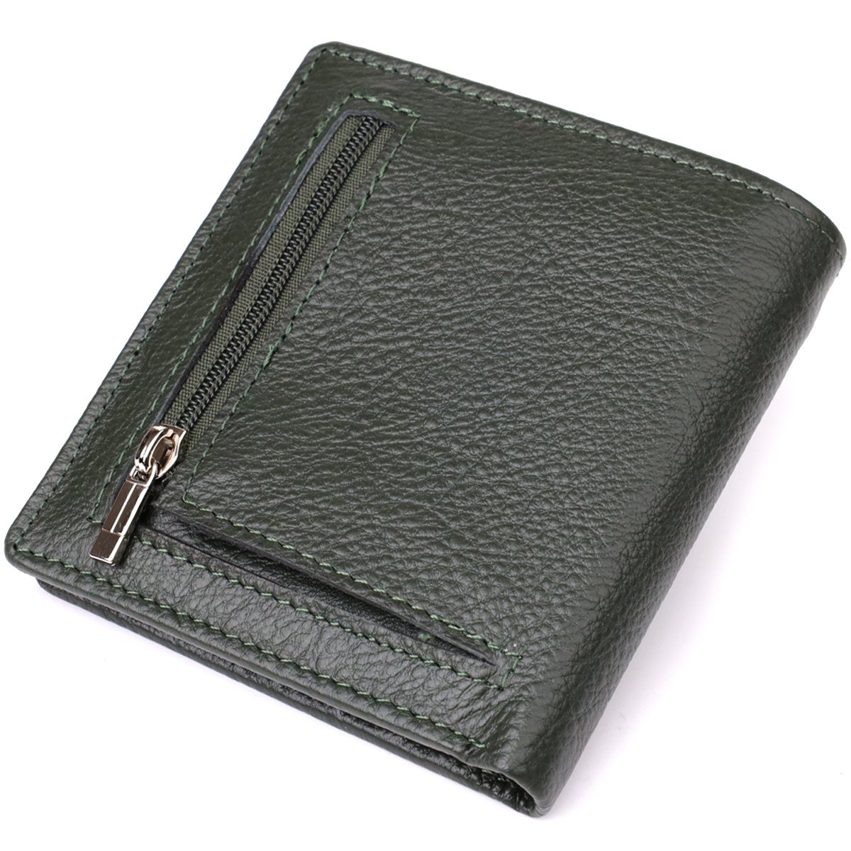 Жіночий гаманець на магніті з натуральної шкіри ST Leather Зелений