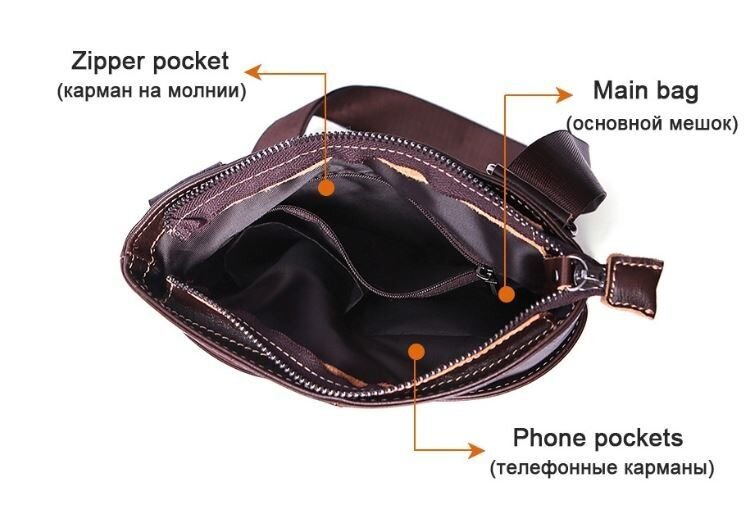 Мессенджер чоловічий Vintage Коричневий