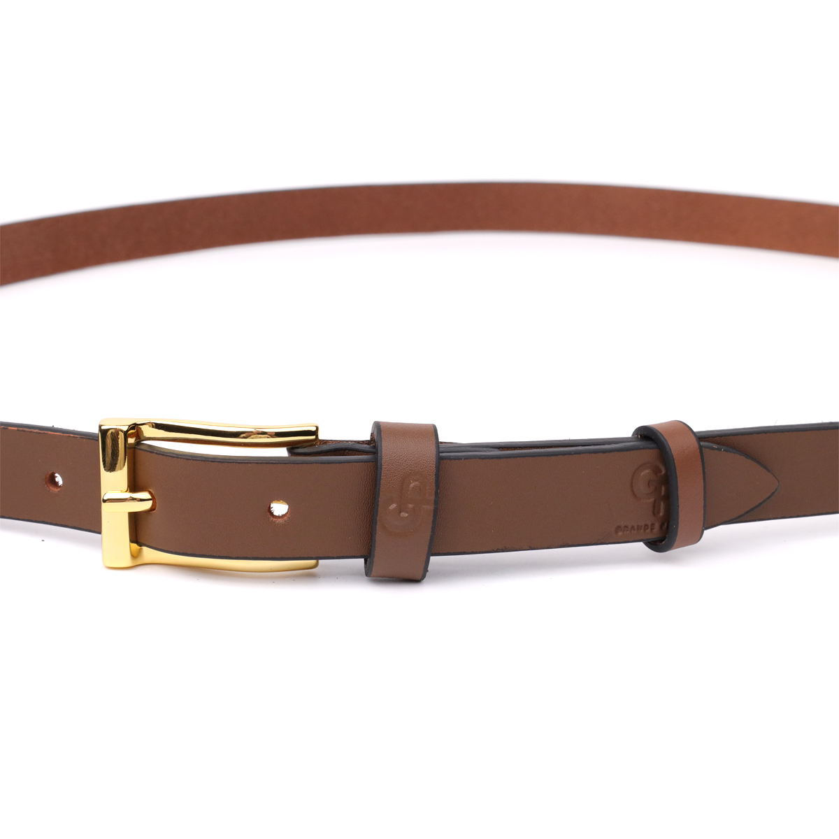 Модний вузький шкіряний ремінь для жінок GRANDE PELLE Світло-коричневий