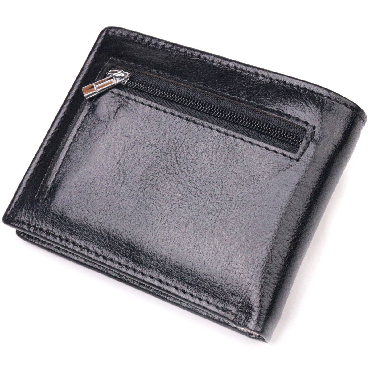 Компактний затиск для грошей із натуральної гладкої шкіри ST Leather Чорний