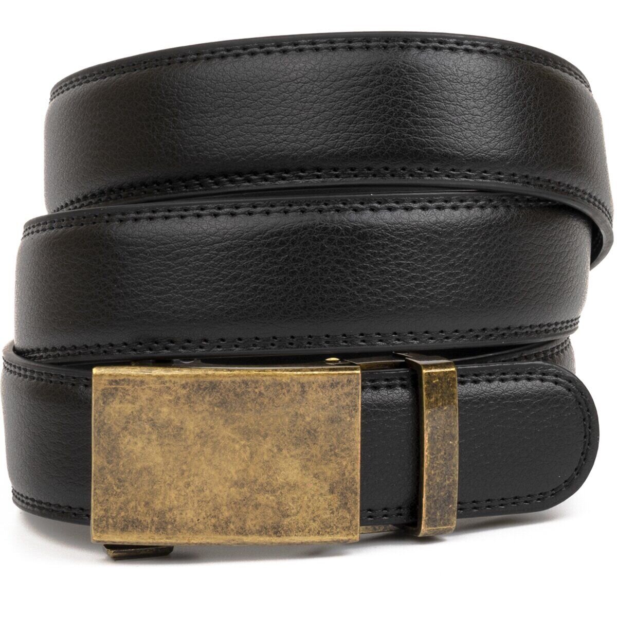  Ремень мужской c латунной пряжкой Vintage Черный