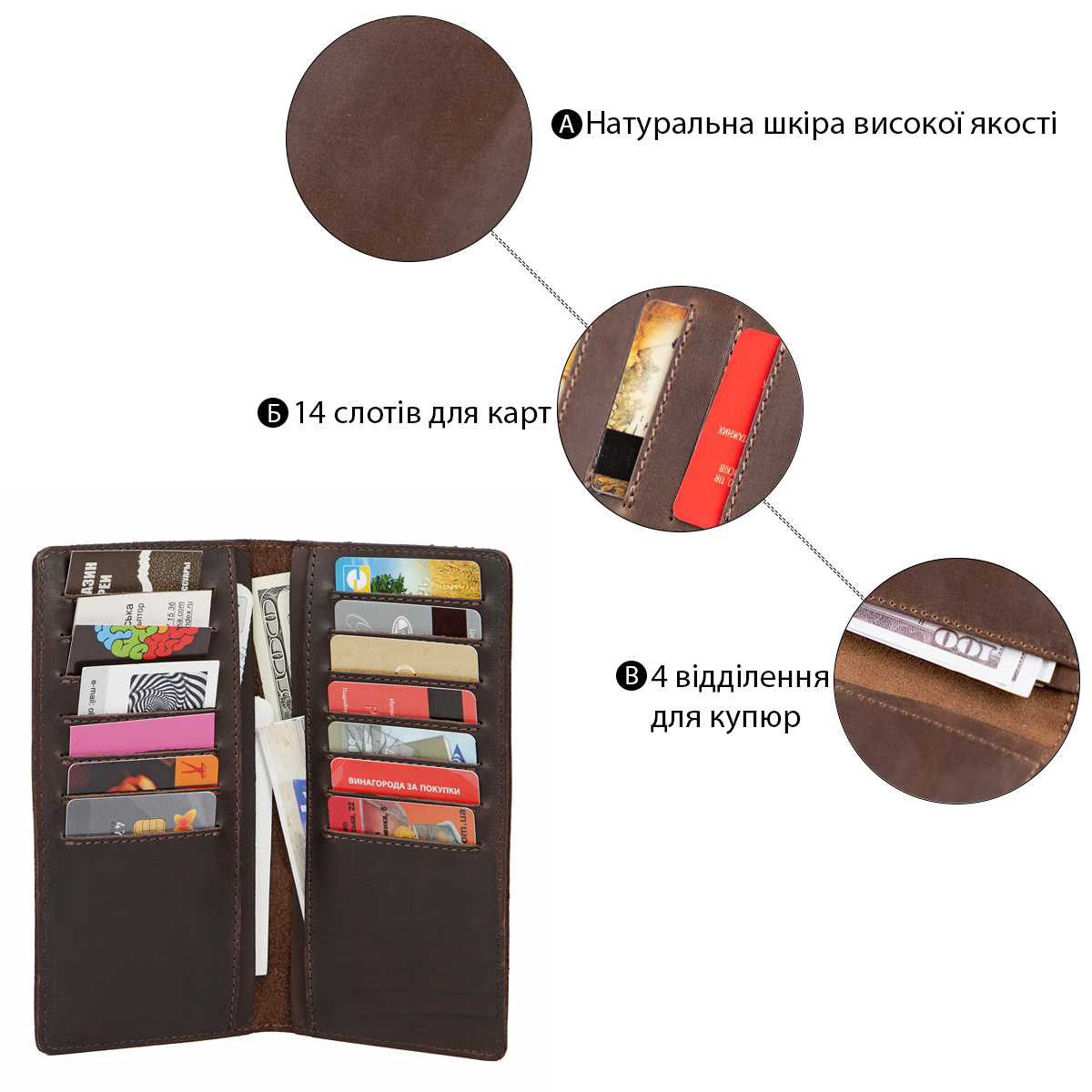 Бумажник SHVIGEL Коричневый