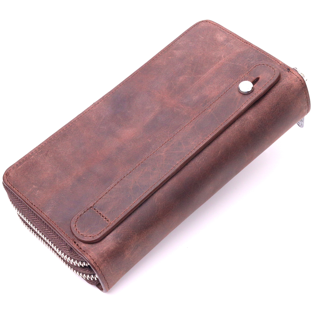 Чудовий чоловічий клатч із вінтажної натуральної шкіри KARYA Коричневий