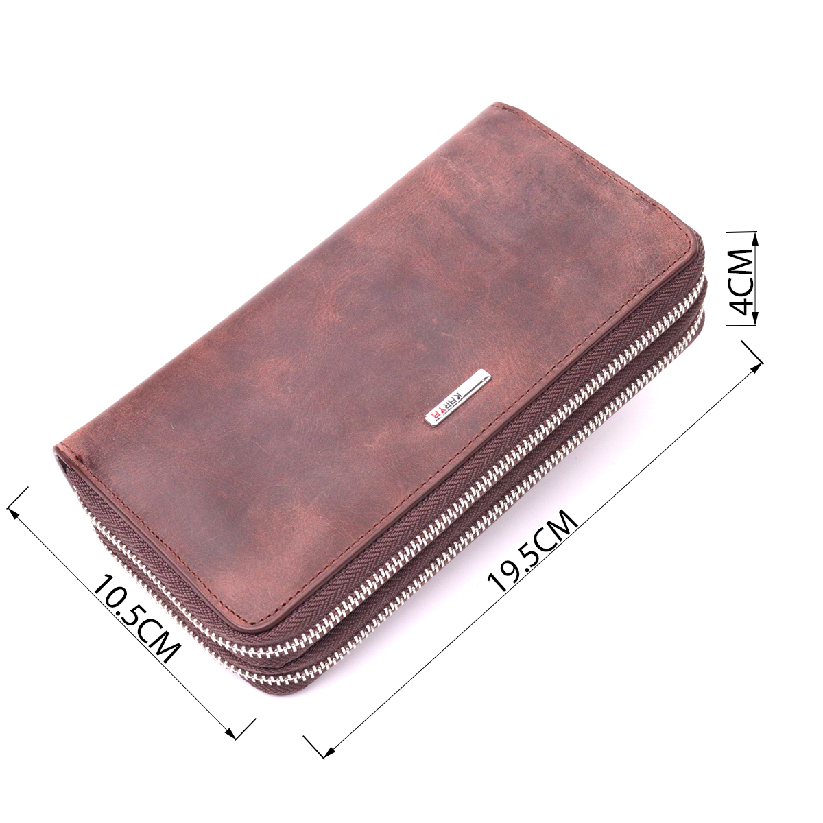 Чудовий чоловічий клатч із вінтажної натуральної шкіри KARYA Коричневий