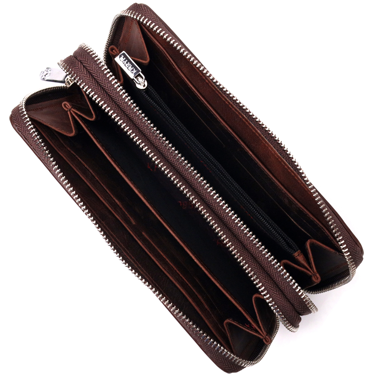 Чудовий чоловічий клатч із вінтажної натуральної шкіри KARYA Коричневий