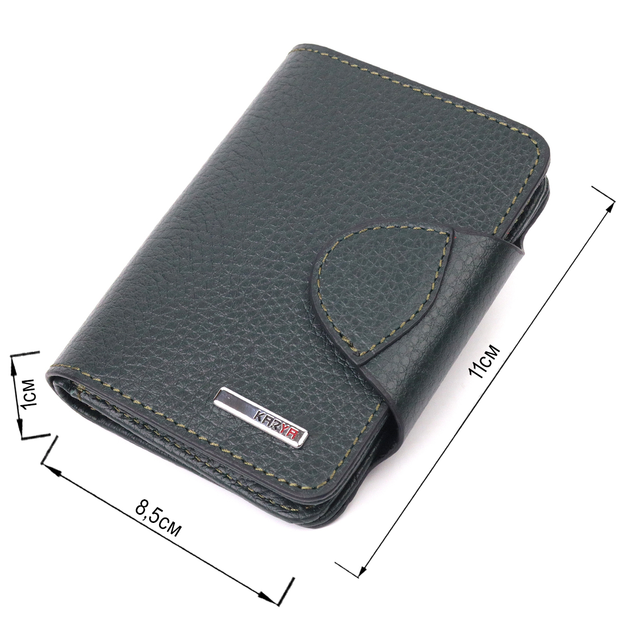 Интересный женский кошелек из натуральной кожи KARYA Зеленый