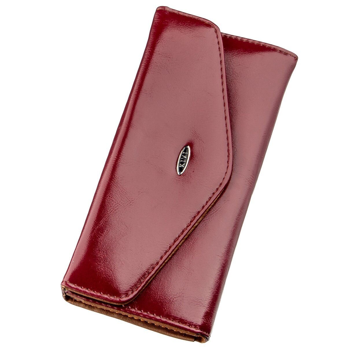 Гаманець жіночий з гладкою екокожі KIVI Малиновий
