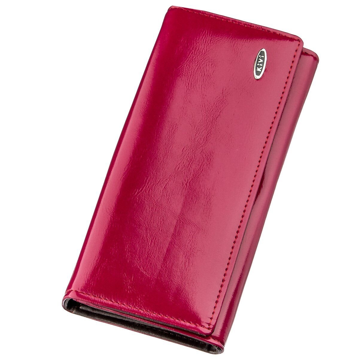 Гаманець жіночий з екокожі гладкий KIVI Малиновий