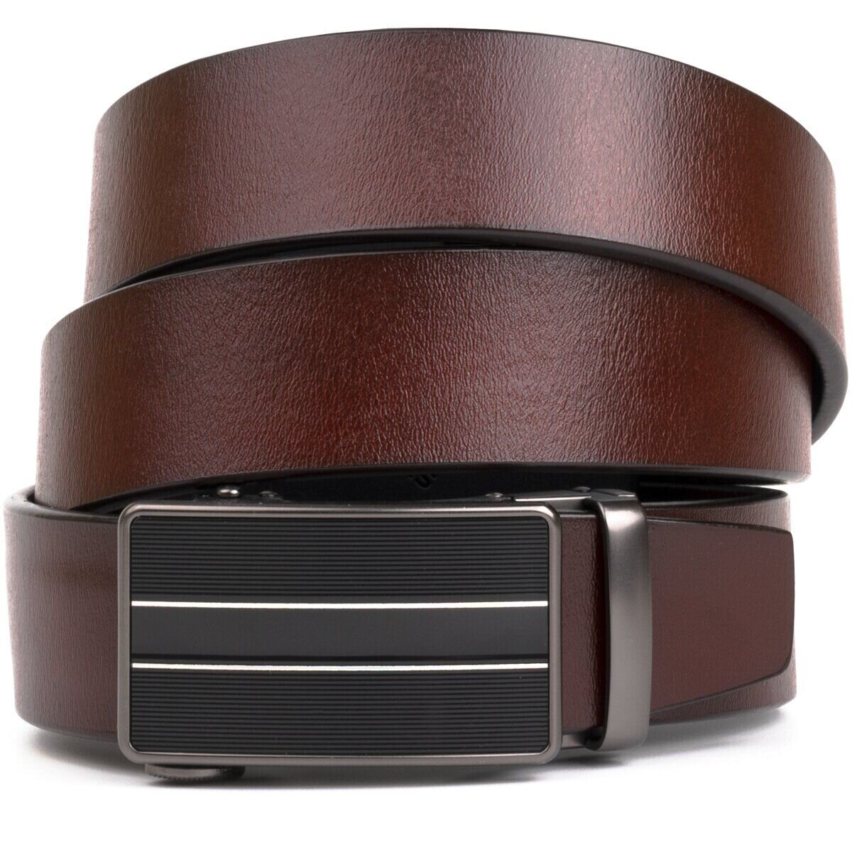 Міцний чоловічий ремінь з автоматичною пряжкою Vintage Коричневий