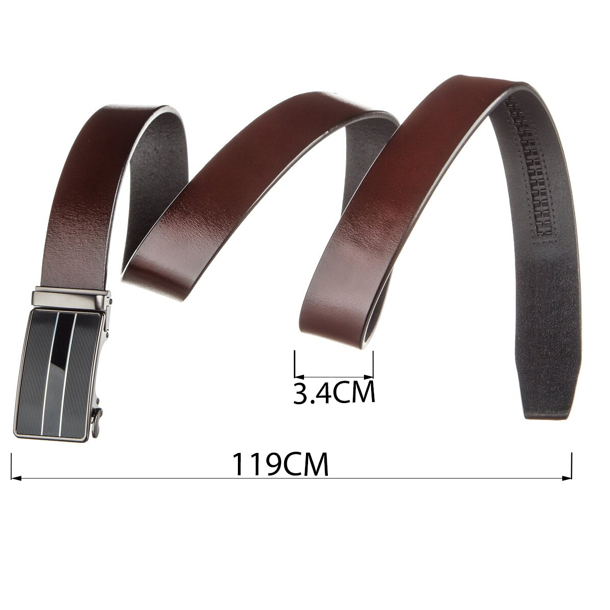 Міцний чоловічий ремінь з автоматичною пряжкою Vintage Коричневий