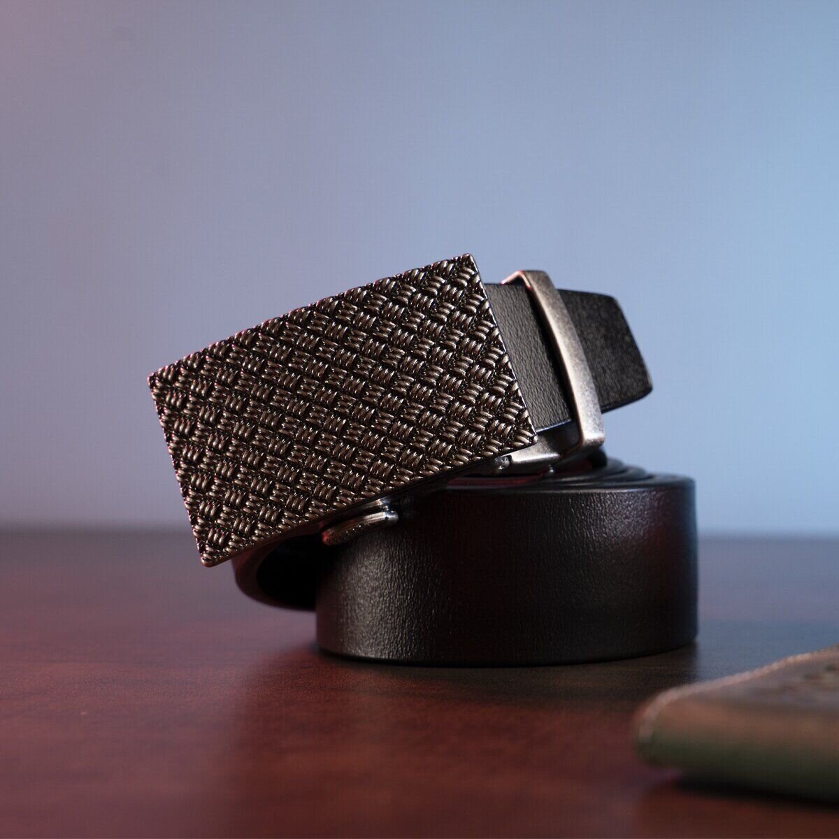 Оригінальний чоловічий ремінь з автоматичною пряжкою Vintage Чорний