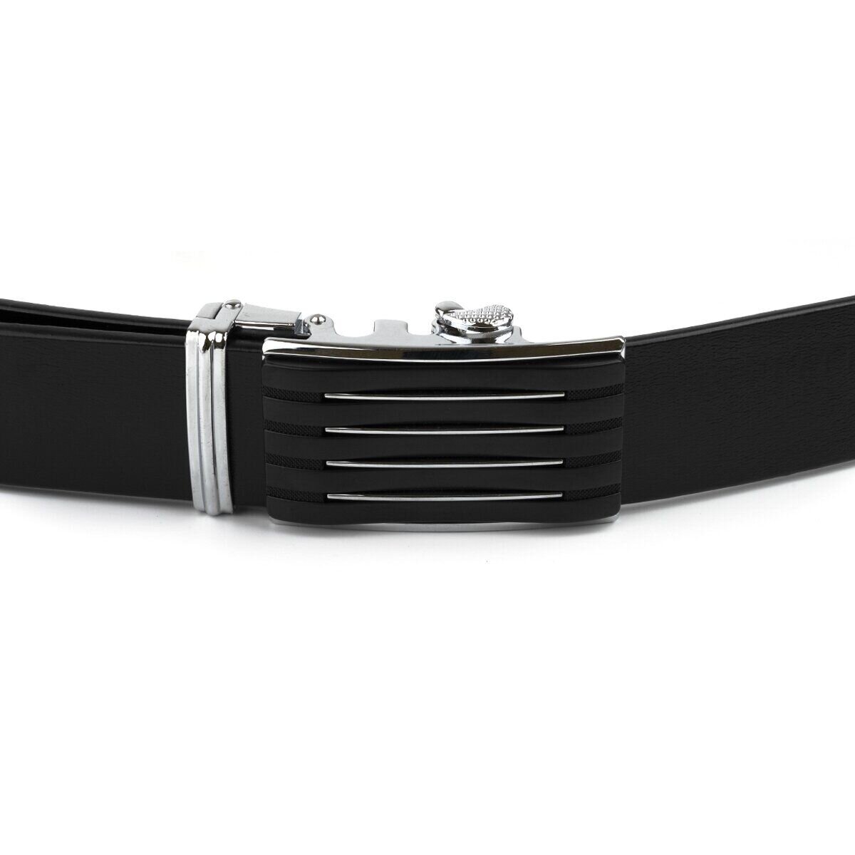 Ремінь чоловічий з автоматичною пряжкою смужка Vintage Чорний