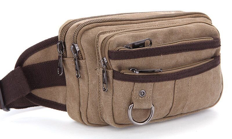 Бананка текстильна на пояс Vintage Хакі