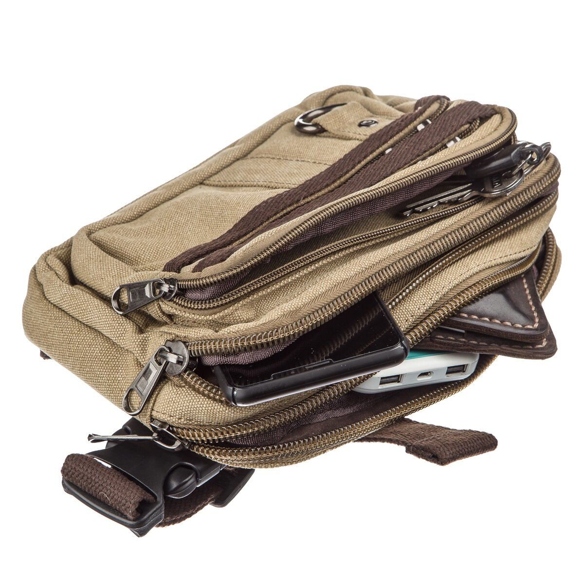 Бананка текстильна на пояс Vintage Хакі