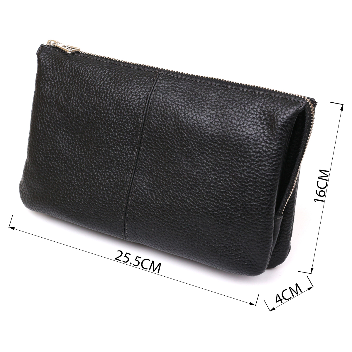 Барсетка чоловіча GRANDE PELLE шкіряна Чорна флотар