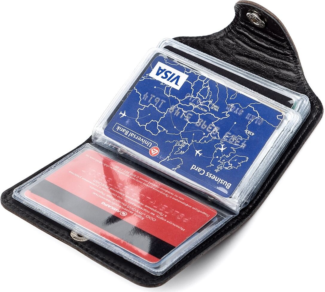 Візитниця вертикальна Shvigel шкіряна Коричнева