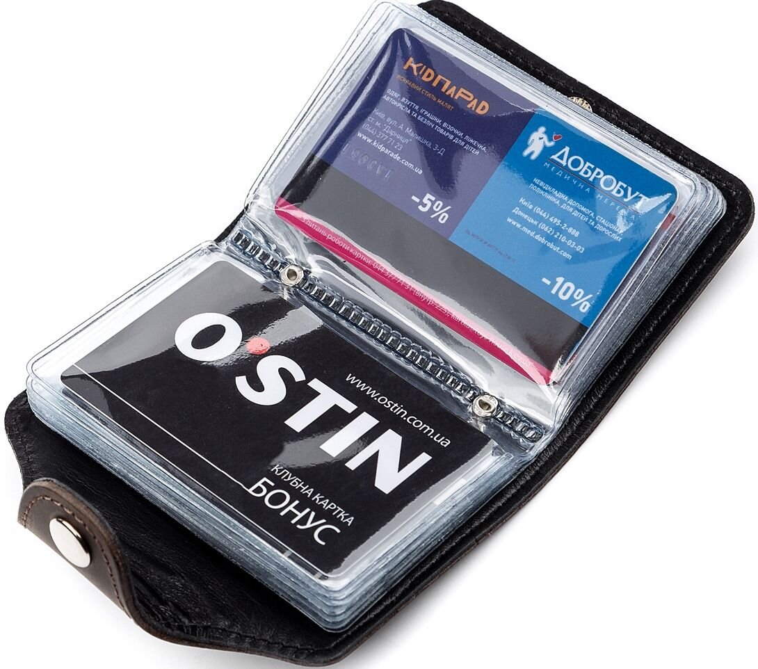 Візитниця вертикальна Shvigel шкіряна Коричнева