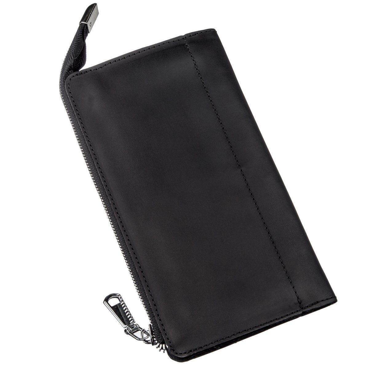 Клатч шкіряний матовий SHVIGEL Чорний