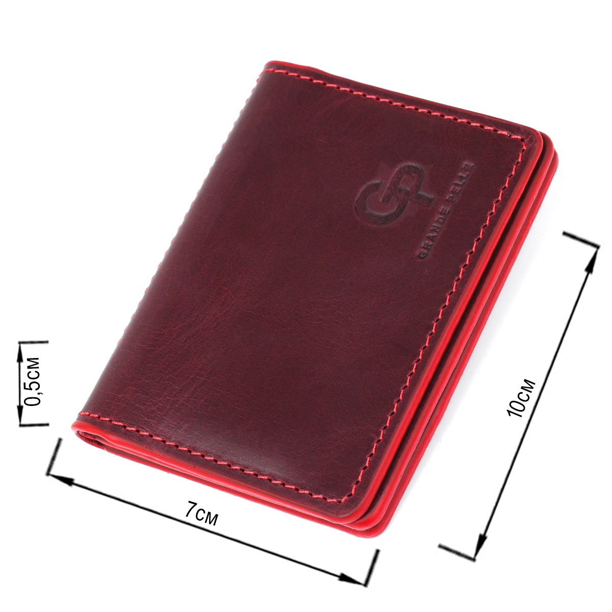 Обкладинка для водійських прав шкіряна GRANDE PELLE Бордова