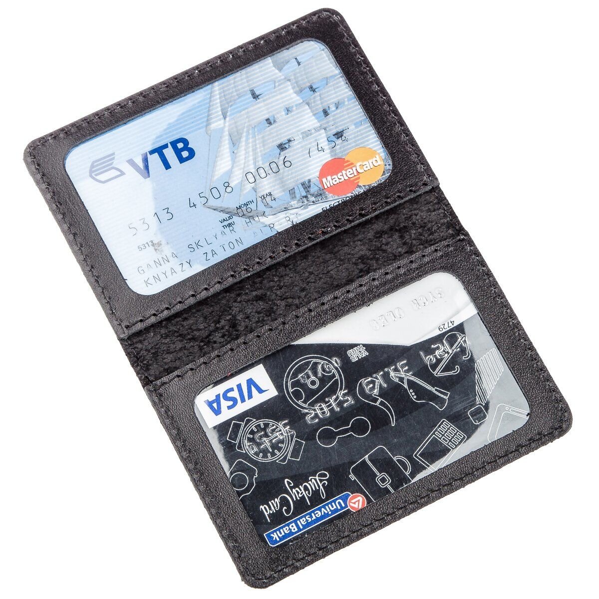 Обложка для прав кожаная Shvigel Черная