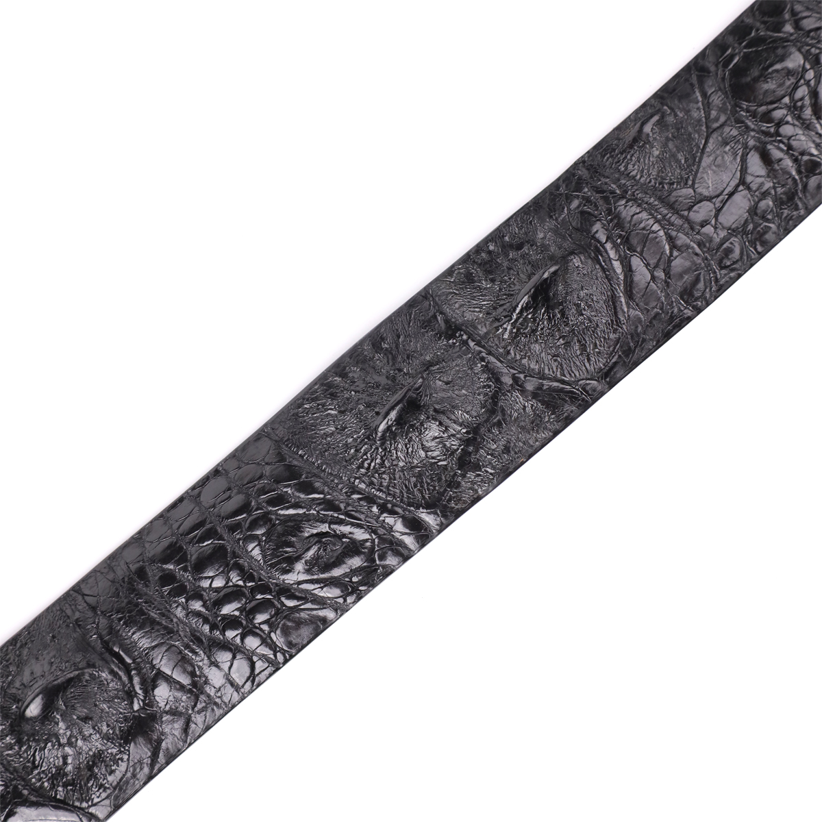 Ремень мужской CROCODILE LEATHER из натуральной кожи крокодила Черный