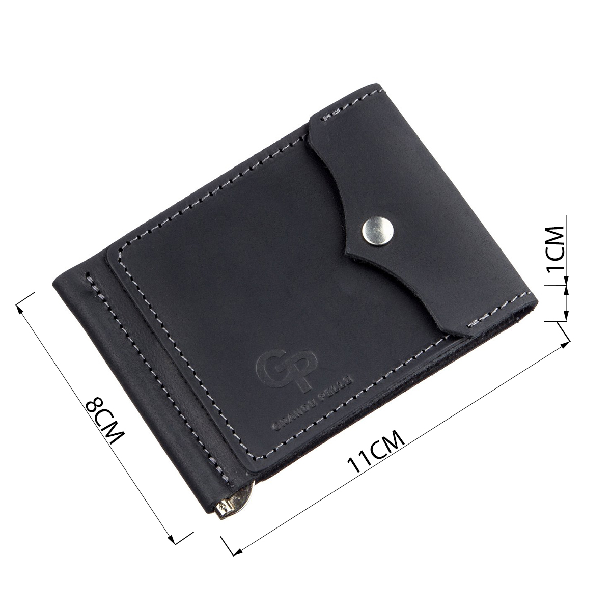 Компактний Затискач для грошей GRANDE PELLE Чорний