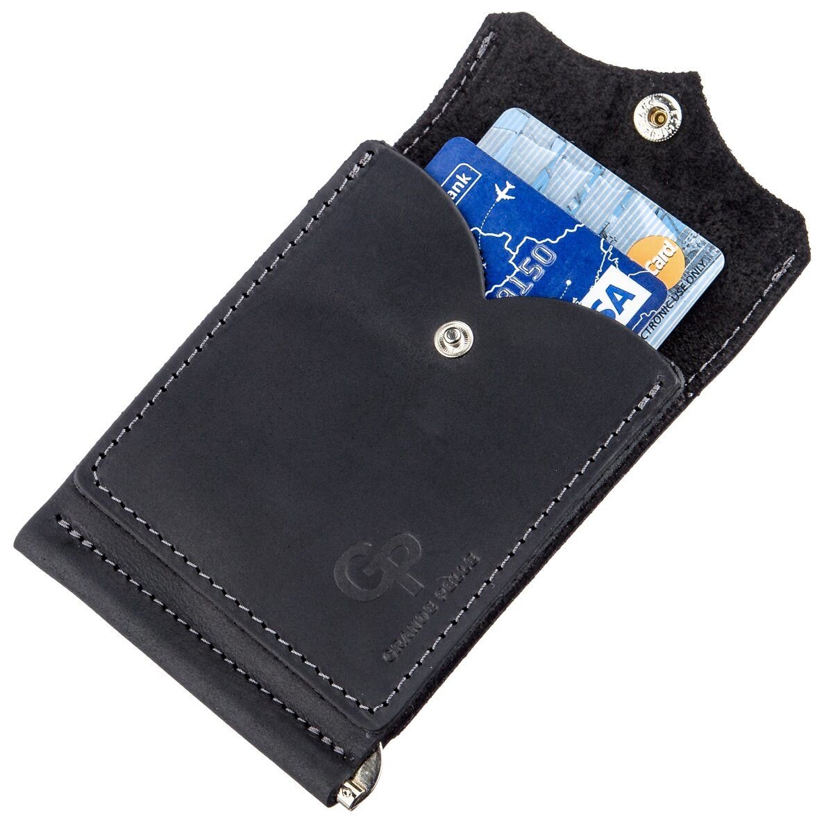 Компактний Затискач для грошей GRANDE PELLE Чорний