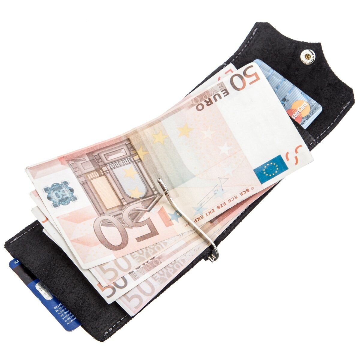 Компактний Затискач для грошей GRANDE PELLE Чорний