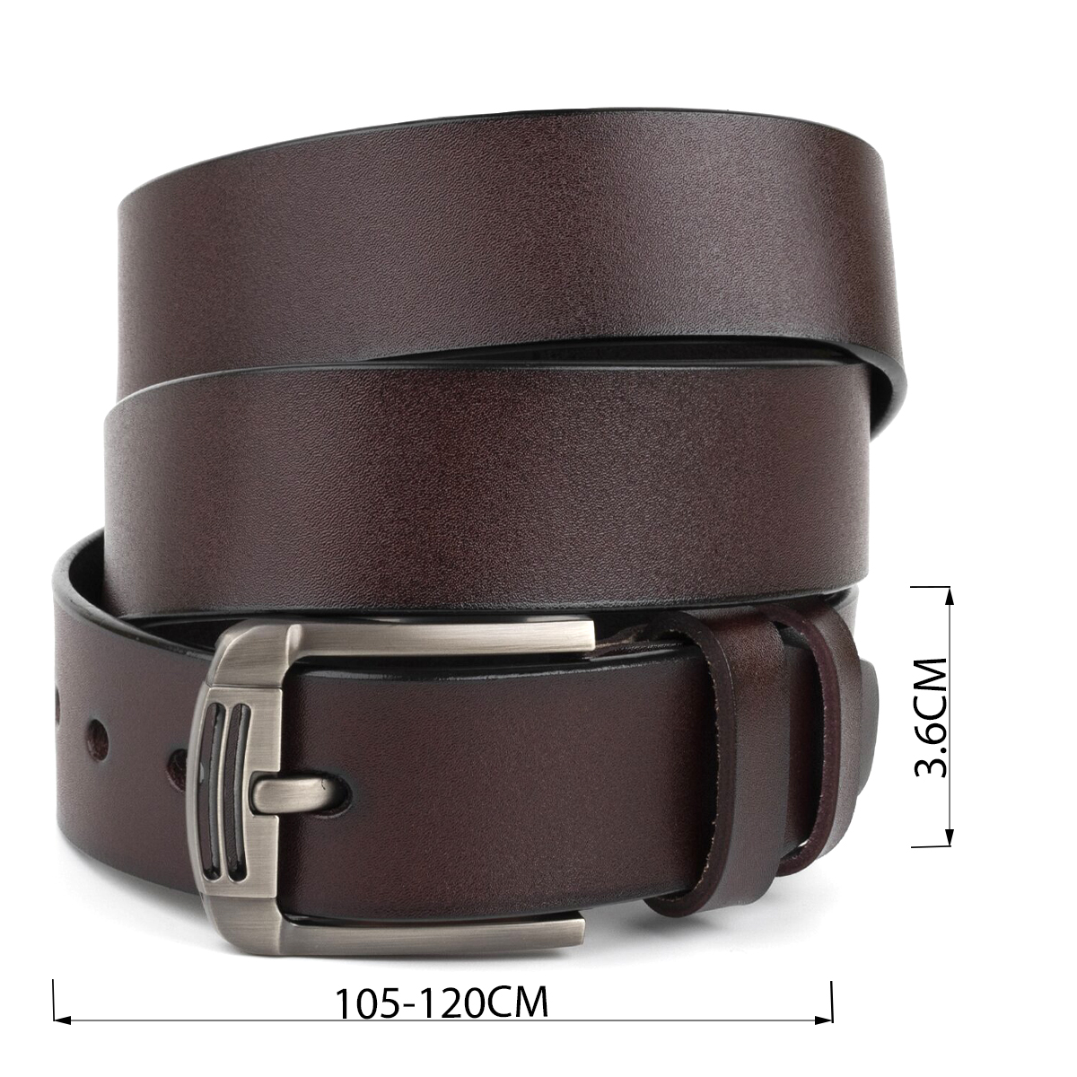 Ремінь чоловічий з затемненою пряжкою механіка Vintage Коричневий