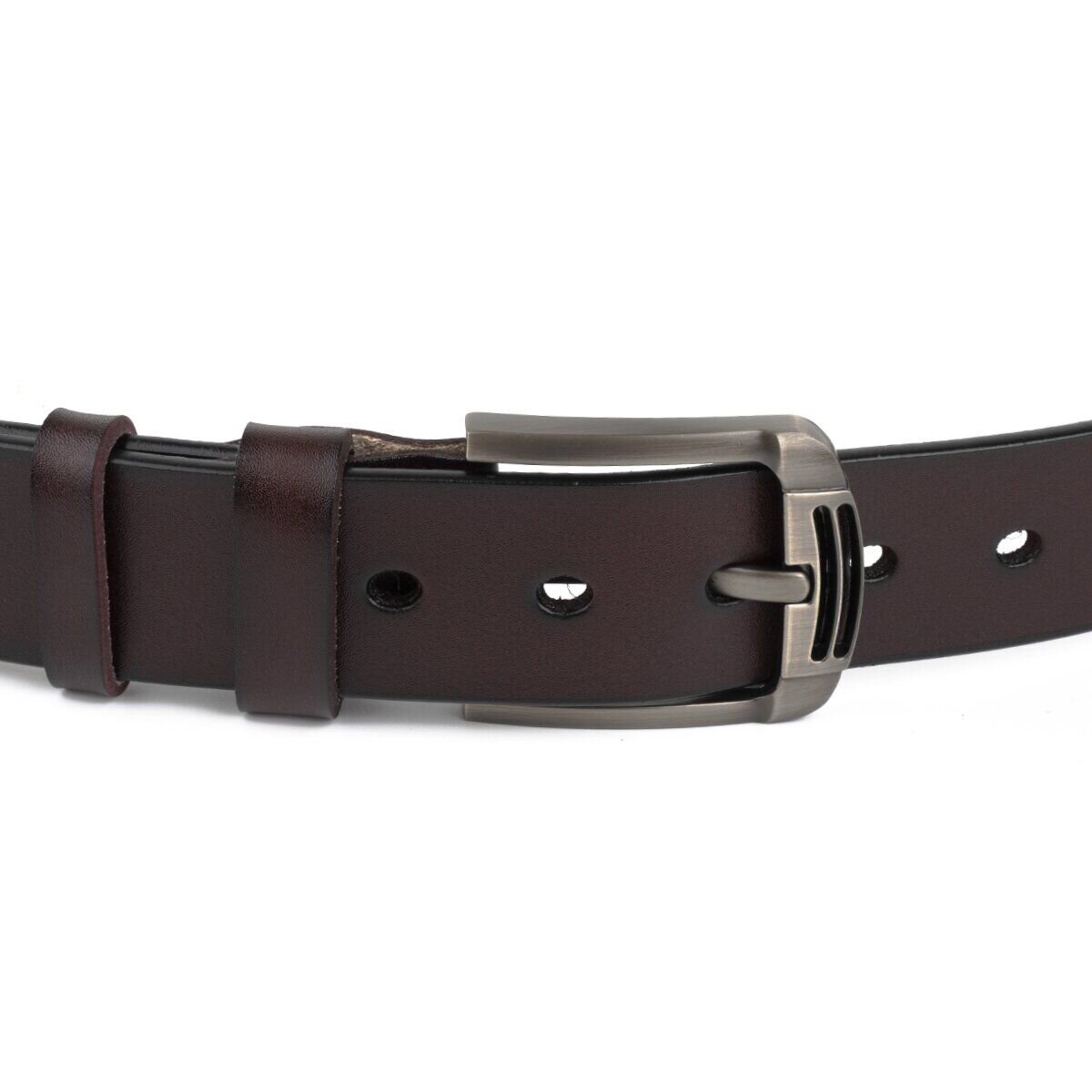 Ремінь чоловічий з затемненою пряжкою механіка Vintage Коричневий