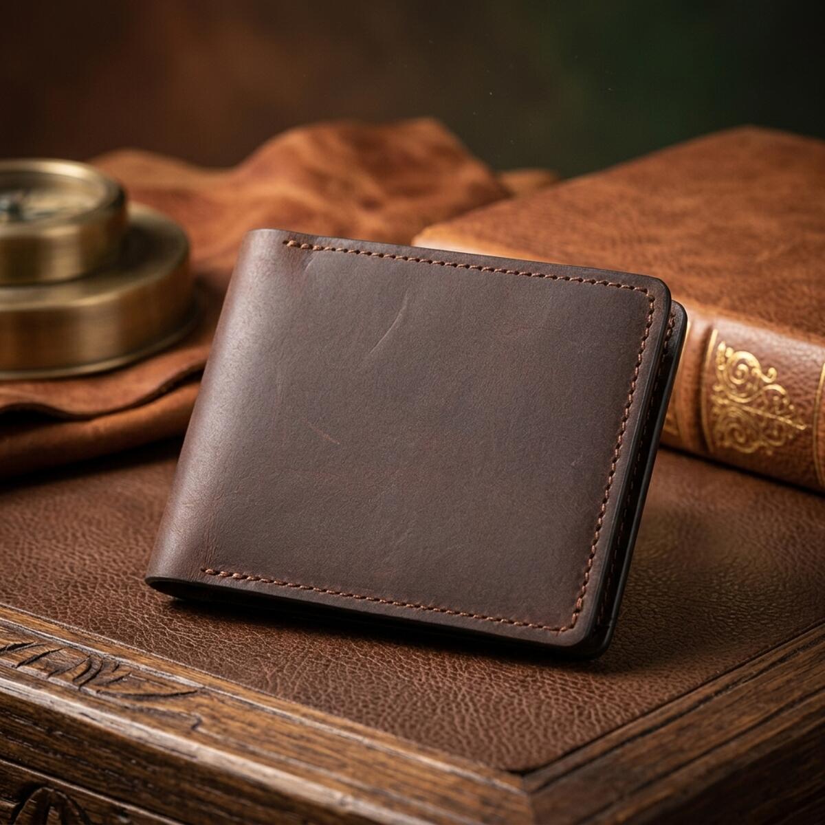 Тонке горизонтальне портмоне Cardi без застібки в матовій шкірі GRANDE PELLE Коричневе