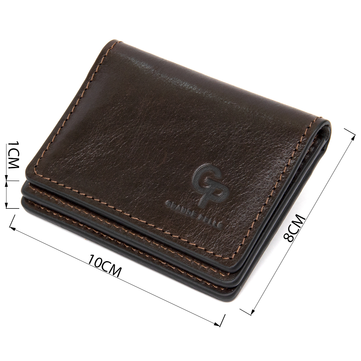 Шкіряна обкладинка для автодокументів GRANDE PELLE Темно-коричневий