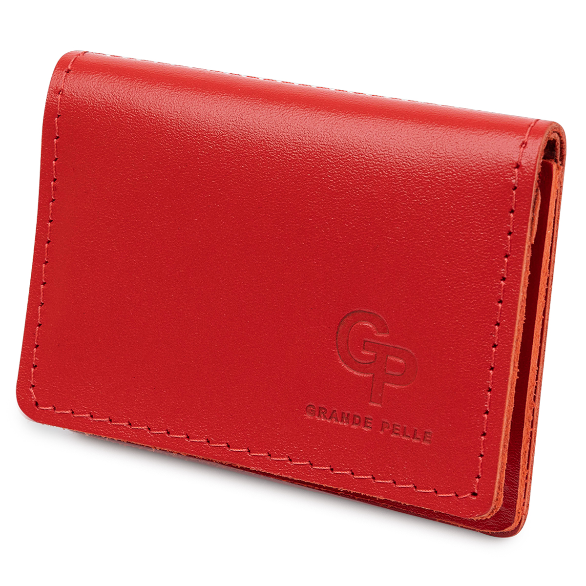 Шкіряна жіноча обкладинка для автодокументів GRANDE PELLE Червоний