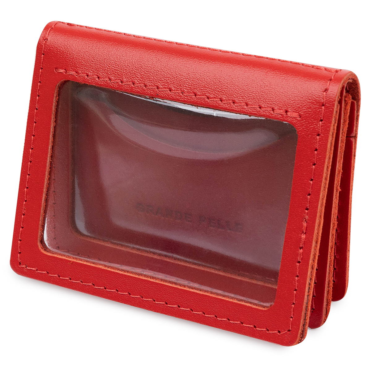 Шкіряна жіноча обкладинка для автодокументів GRANDE PELLE Червоний