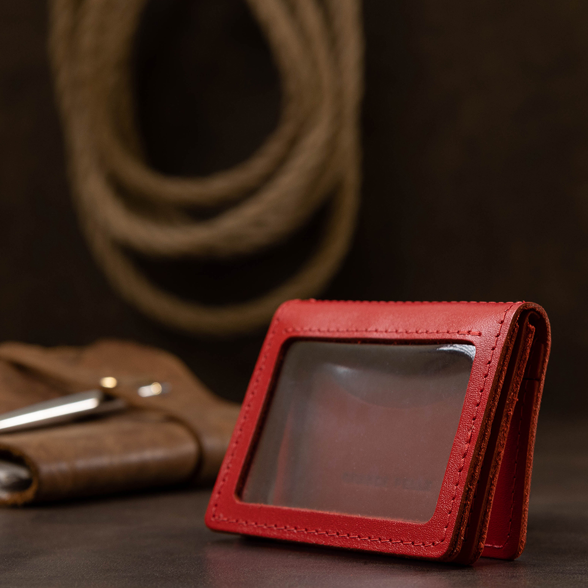 Шкіряна жіноча обкладинка для автодокументів GRANDE PELLE Червоний