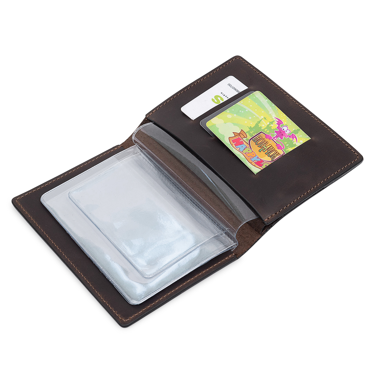 Кожаная винтажная обложка для документов GRANDE PELLE Коричневый