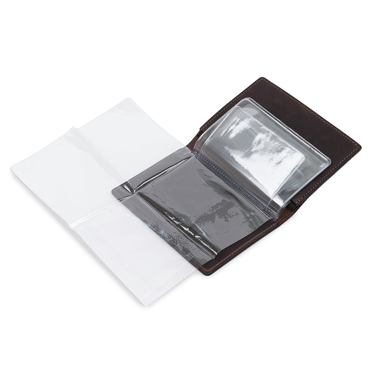 Кожаная винтажная обложка для документов GRANDE PELLE Коричневый