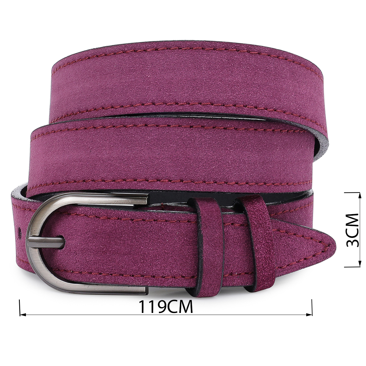 Превосходный замшевый женский ремень Vintage Фиолетовый