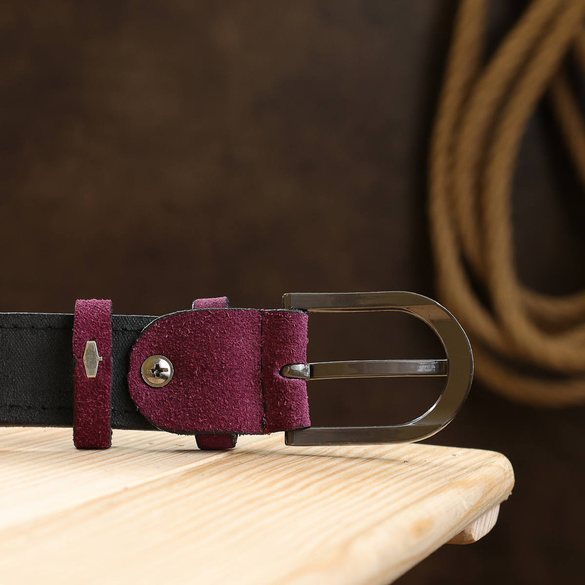 Превосходный замшевый женский ремень Vintage Фиолетовый