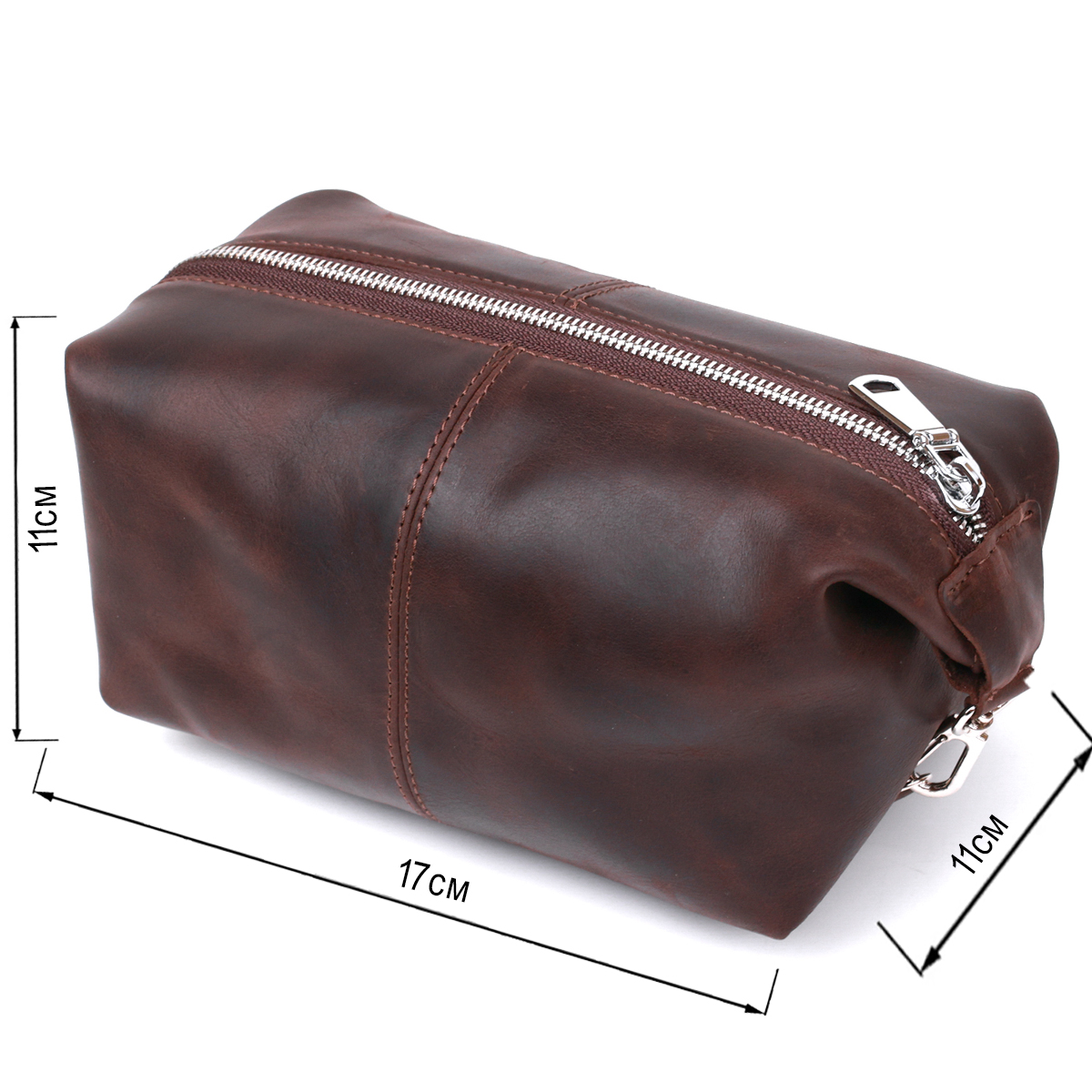 Шкіряна вінтажна косметичка Shvigel Коричневий