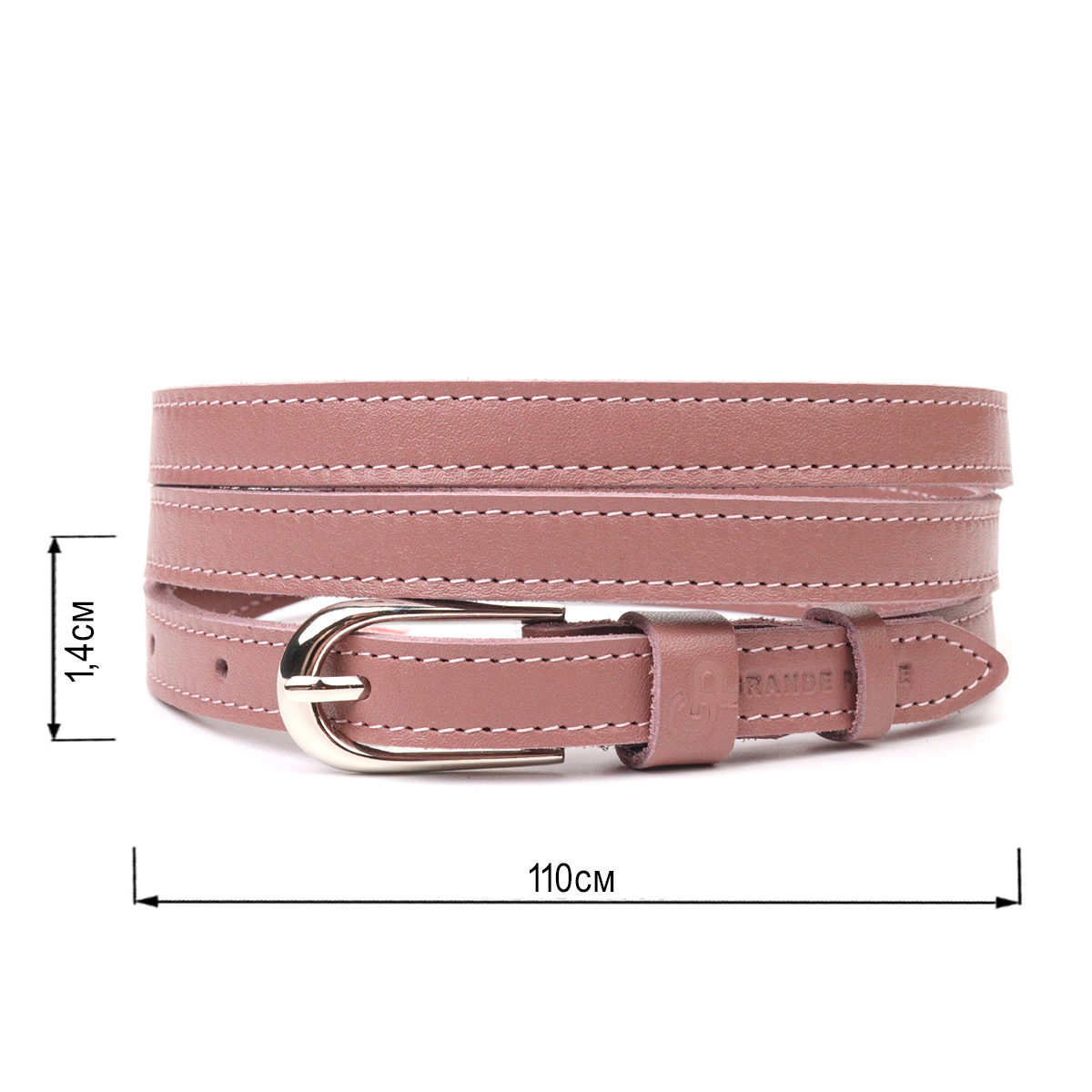 Вишуканий жіночий ремінь із натуральної шкіри Grande Pelle Рожевий