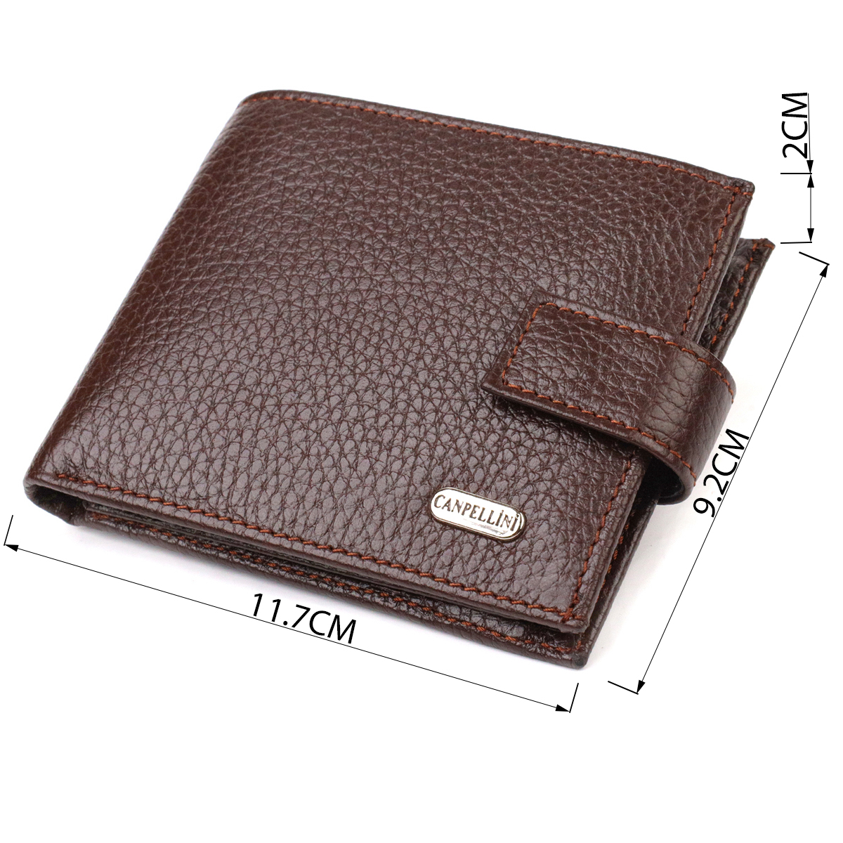 Гарний горизонтальний гаманець для чоловіків з натуральної шкіри флотар CANPELLINI Коричневый