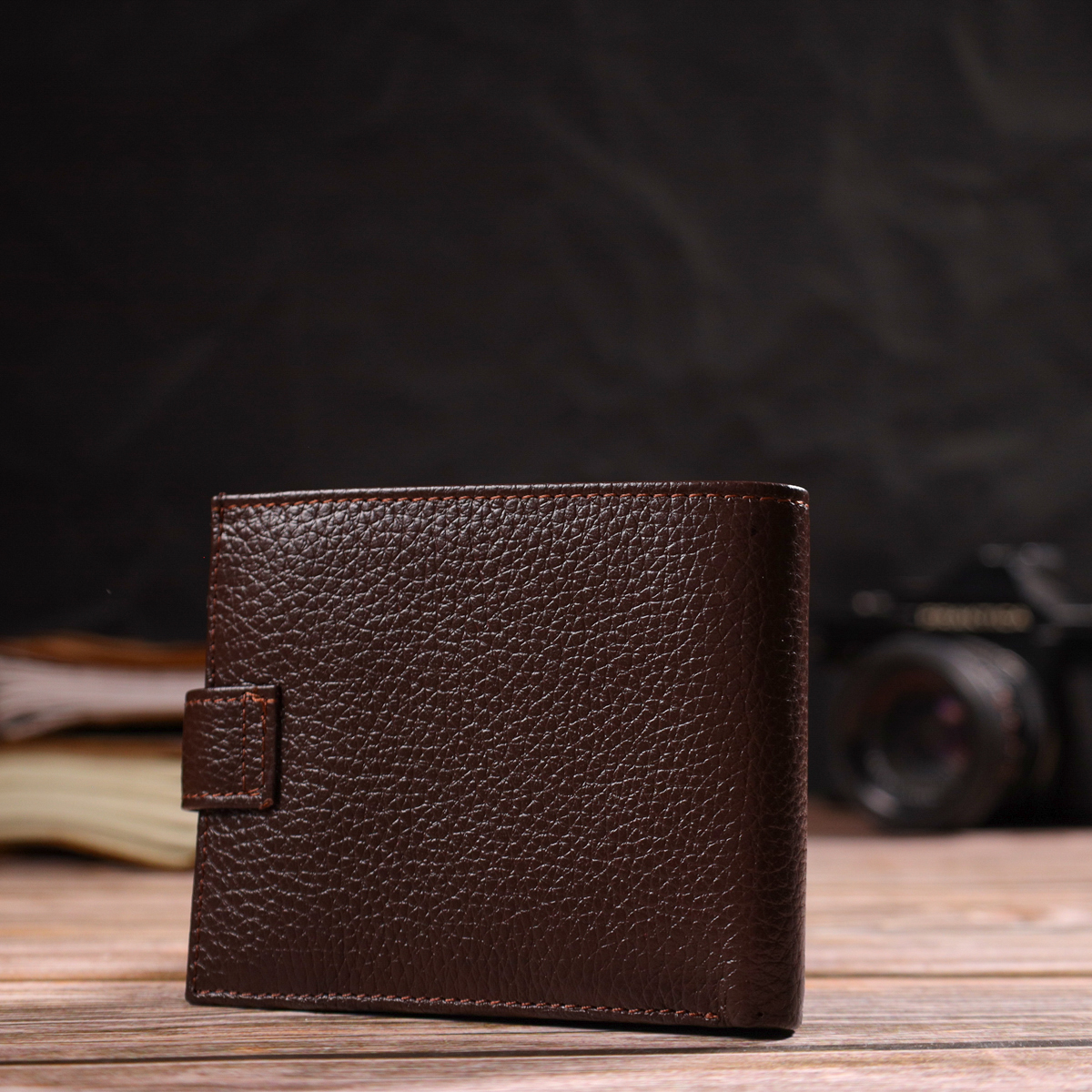 Гарний горизонтальний гаманець для чоловіків з натуральної шкіри флотар CANPELLINI Коричневый