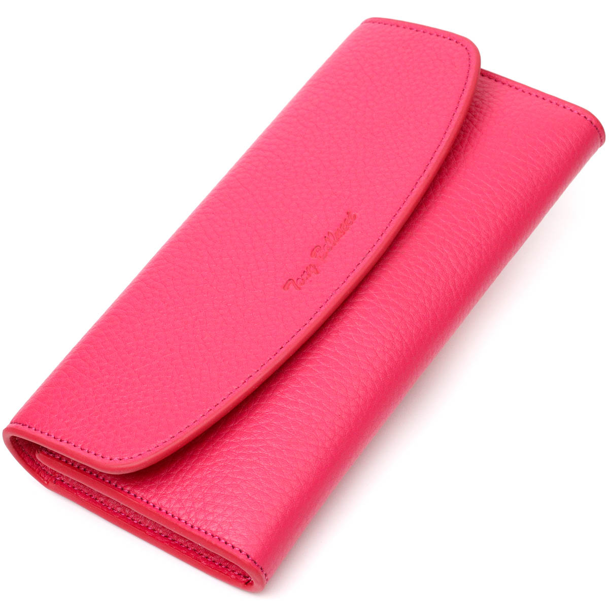 Барвистий жіночий гаманець з монетницею на блискавці з натуральної шкіри Tony Bellucci Фуксія