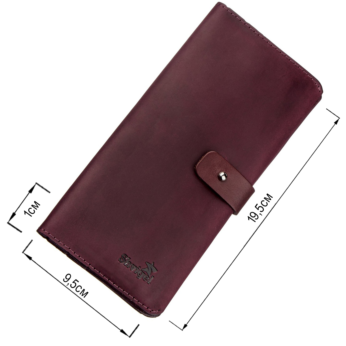 Гаманець жіночий з вінтажної шкіри SHVIGEL Бордовий
