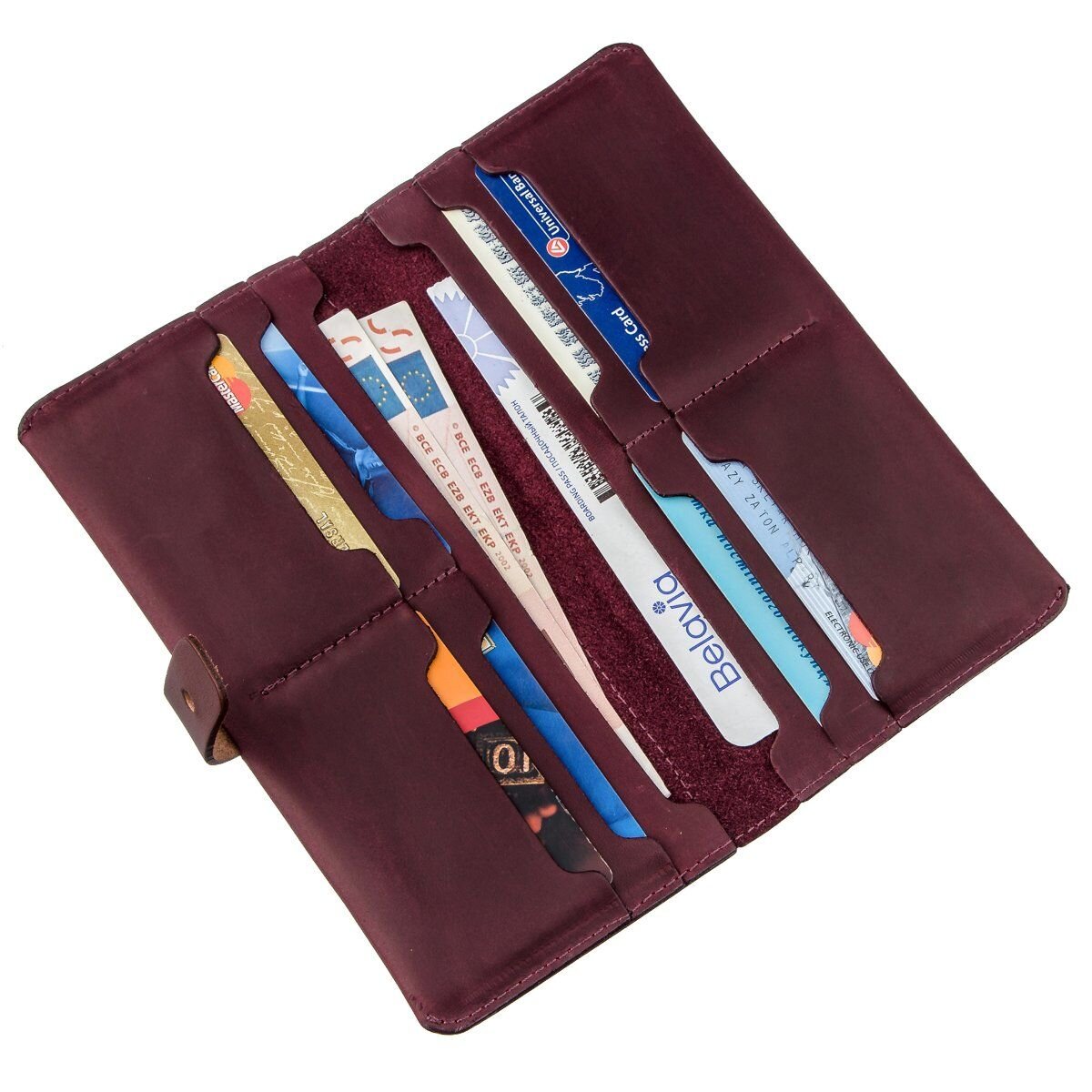 Гаманець жіночий з вінтажної шкіри SHVIGEL Бордовий