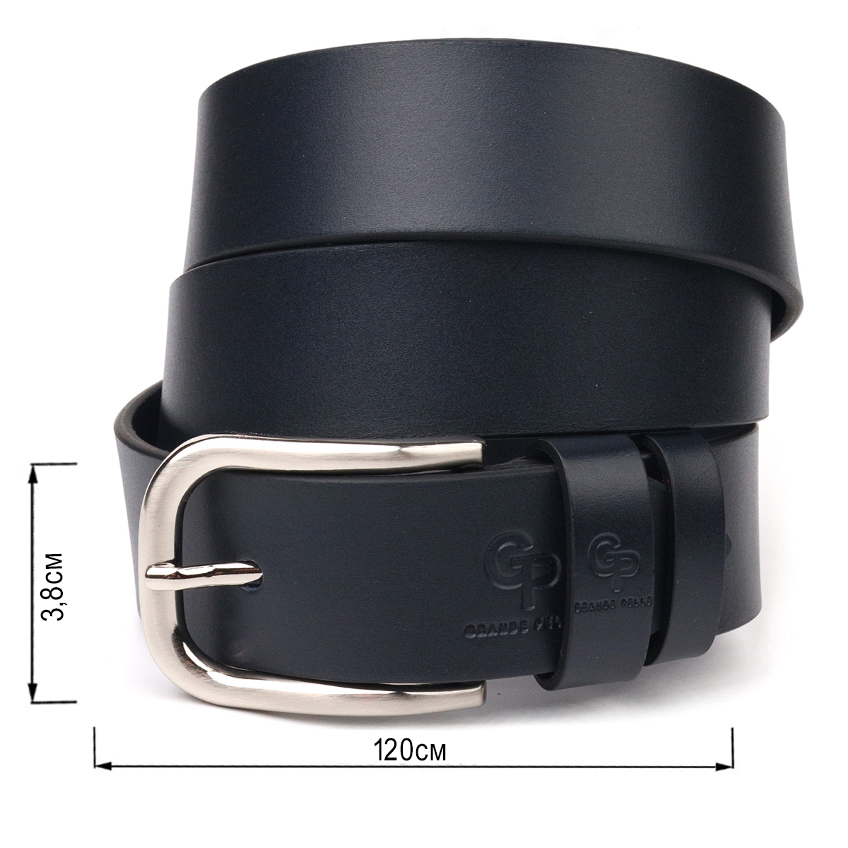 Качественный ремень для мужчин из натуральной кожи Grande Pelle Синий