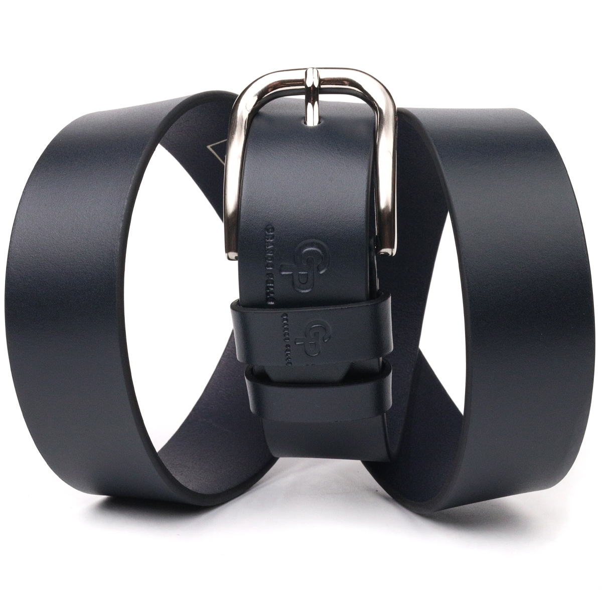 Качественный ремень для мужчин из натуральной кожи Grande Pelle Синий